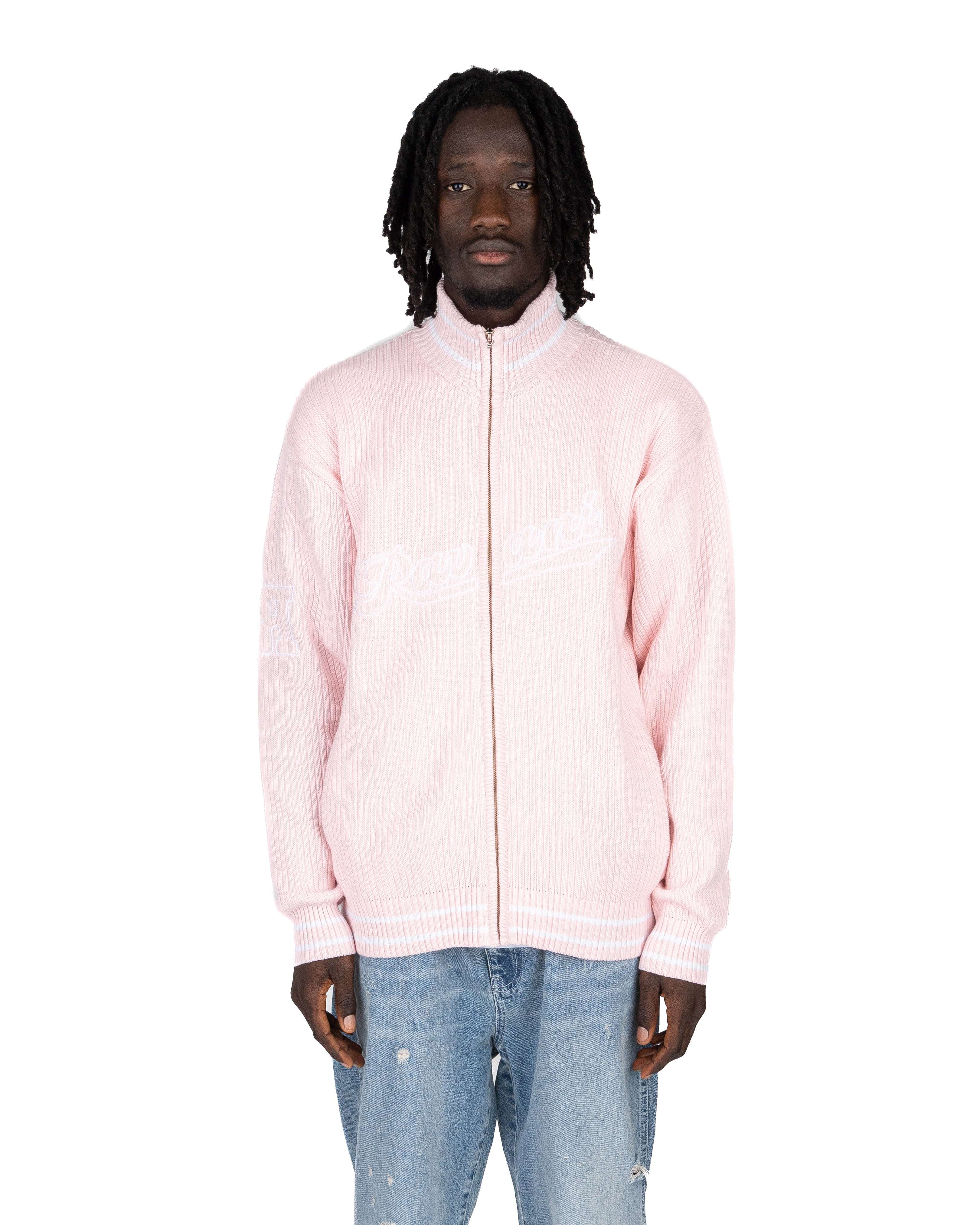 Pink knit jacket hotsell