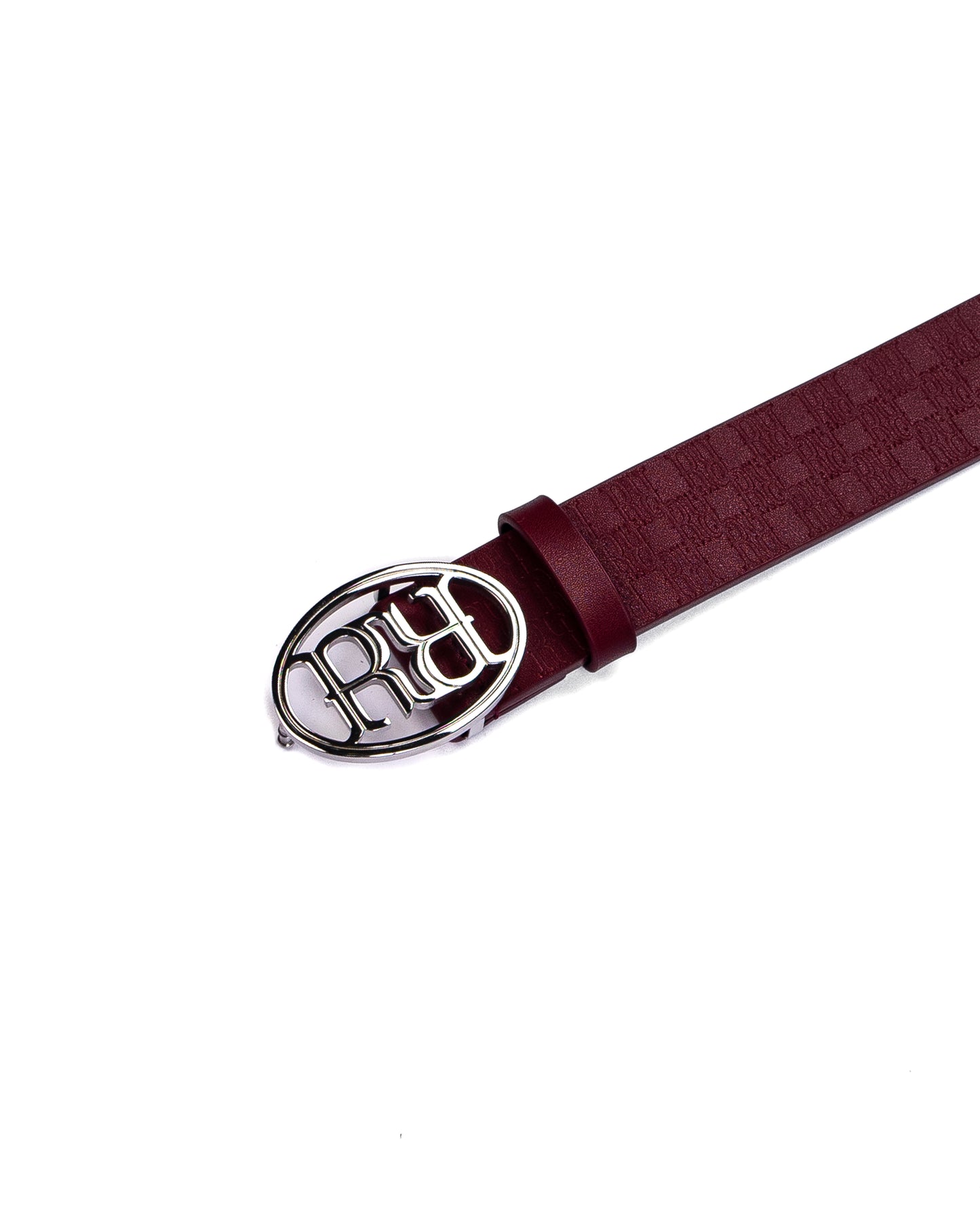 RR Steel Buckle Leather Belt dark Red