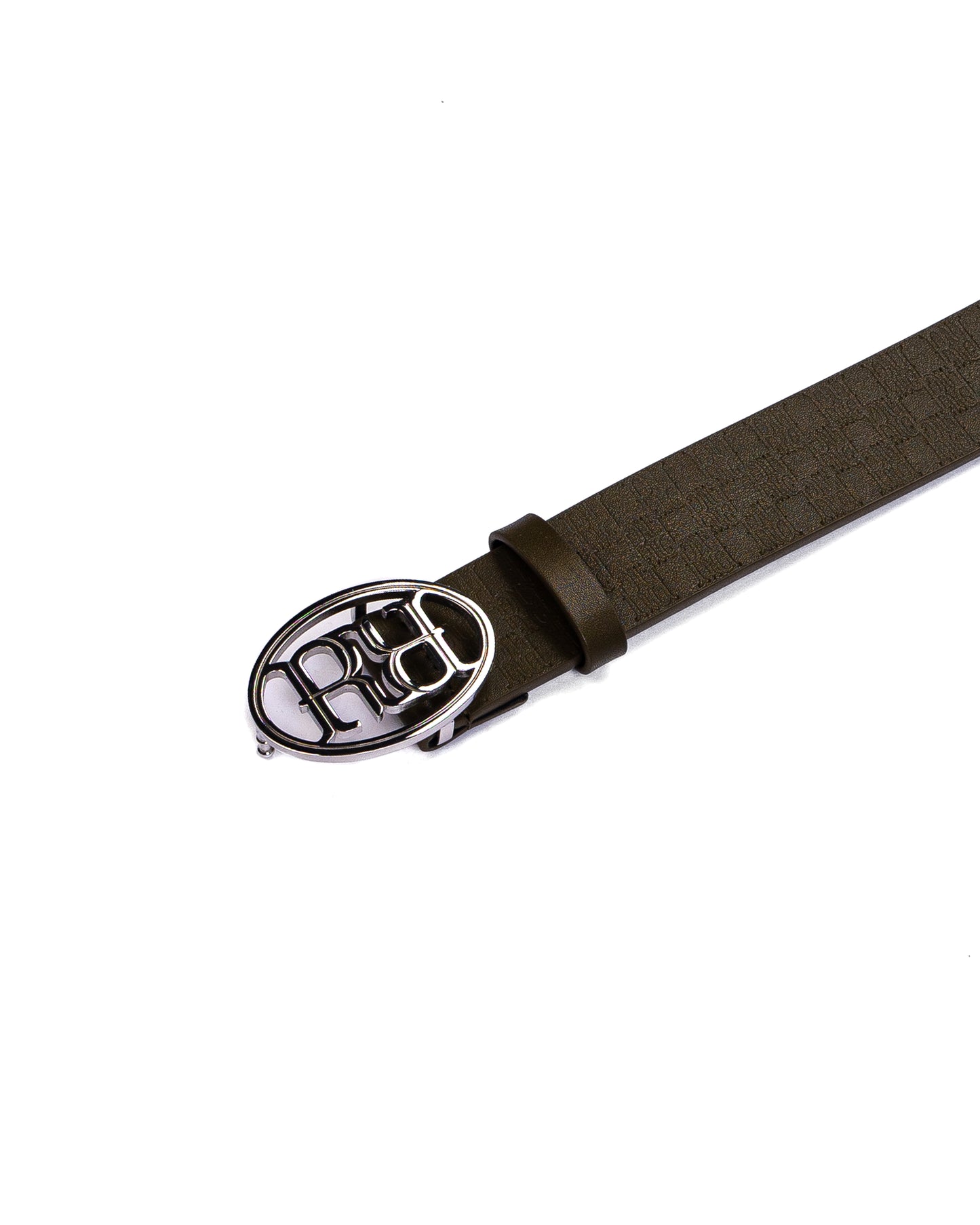 RR Steel Buckle Leather Belt Olive