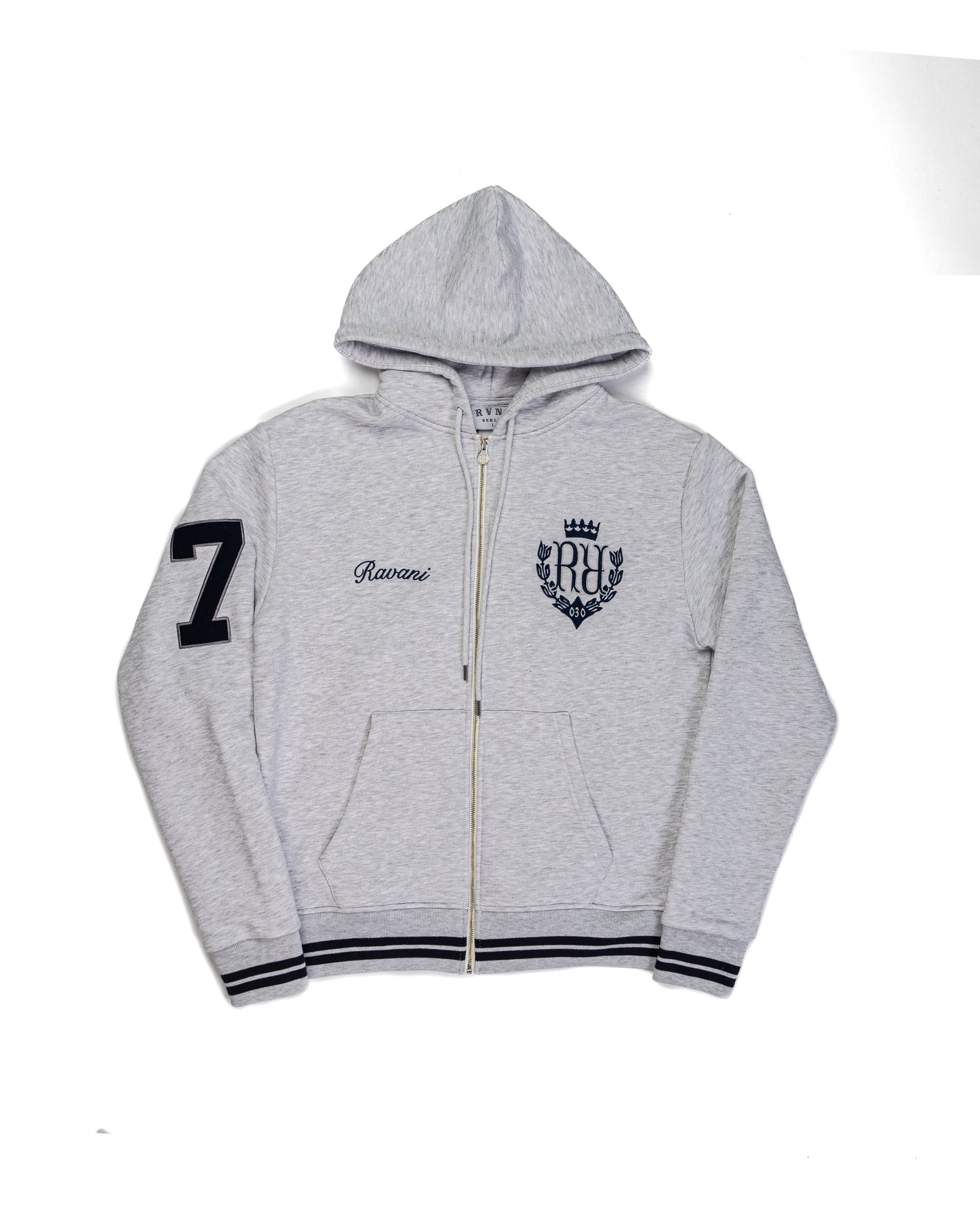 RR Royal Polo Zip Hoodie ash grey