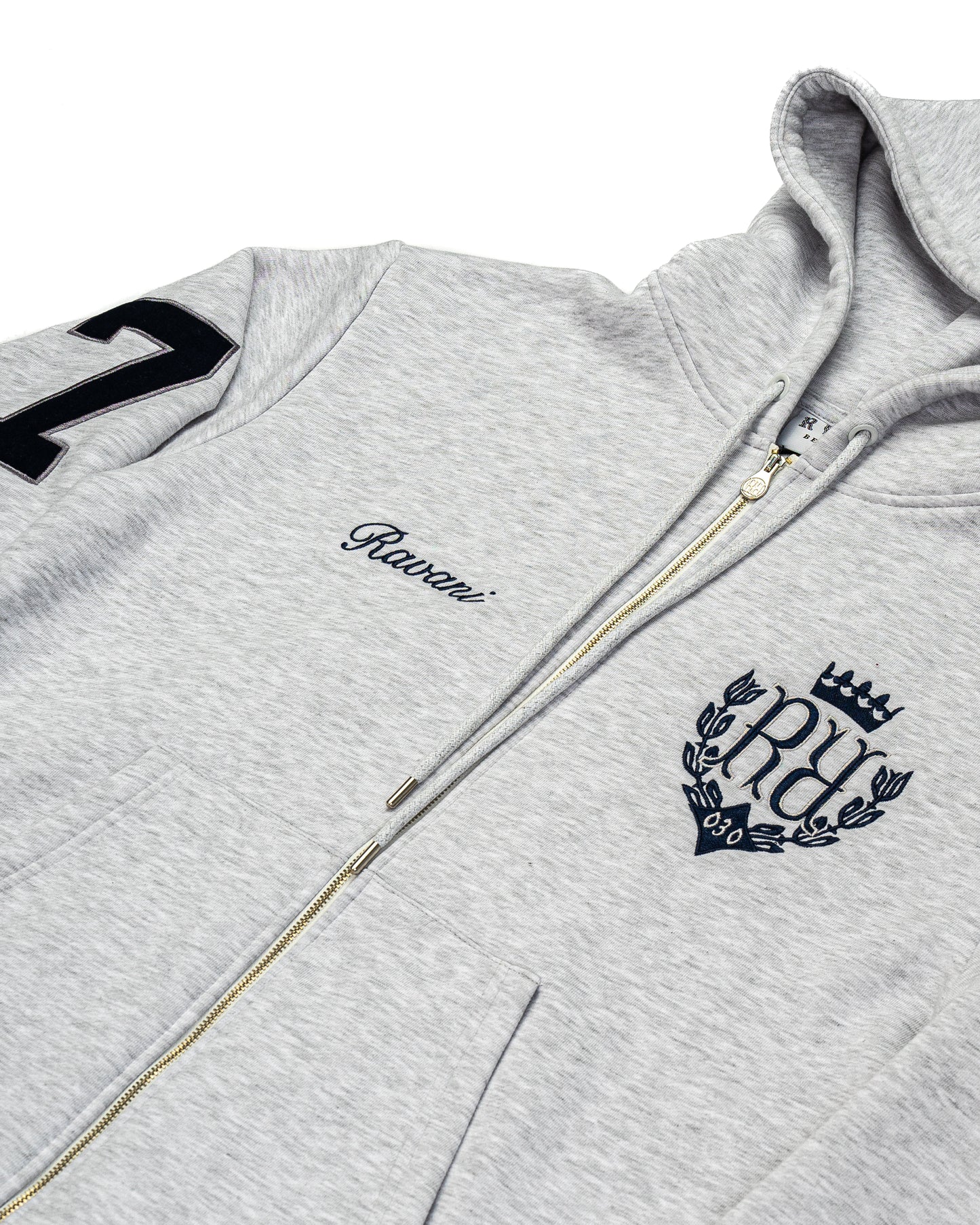 RR Royal Polo Zip Hoodie ash grey