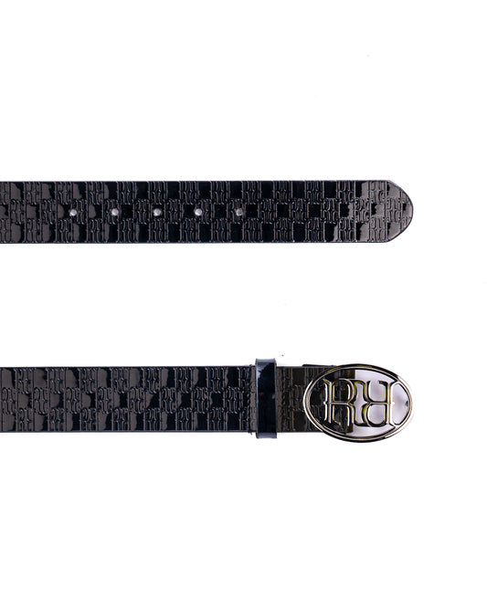 RR Steel Buckle Belt shiny Black