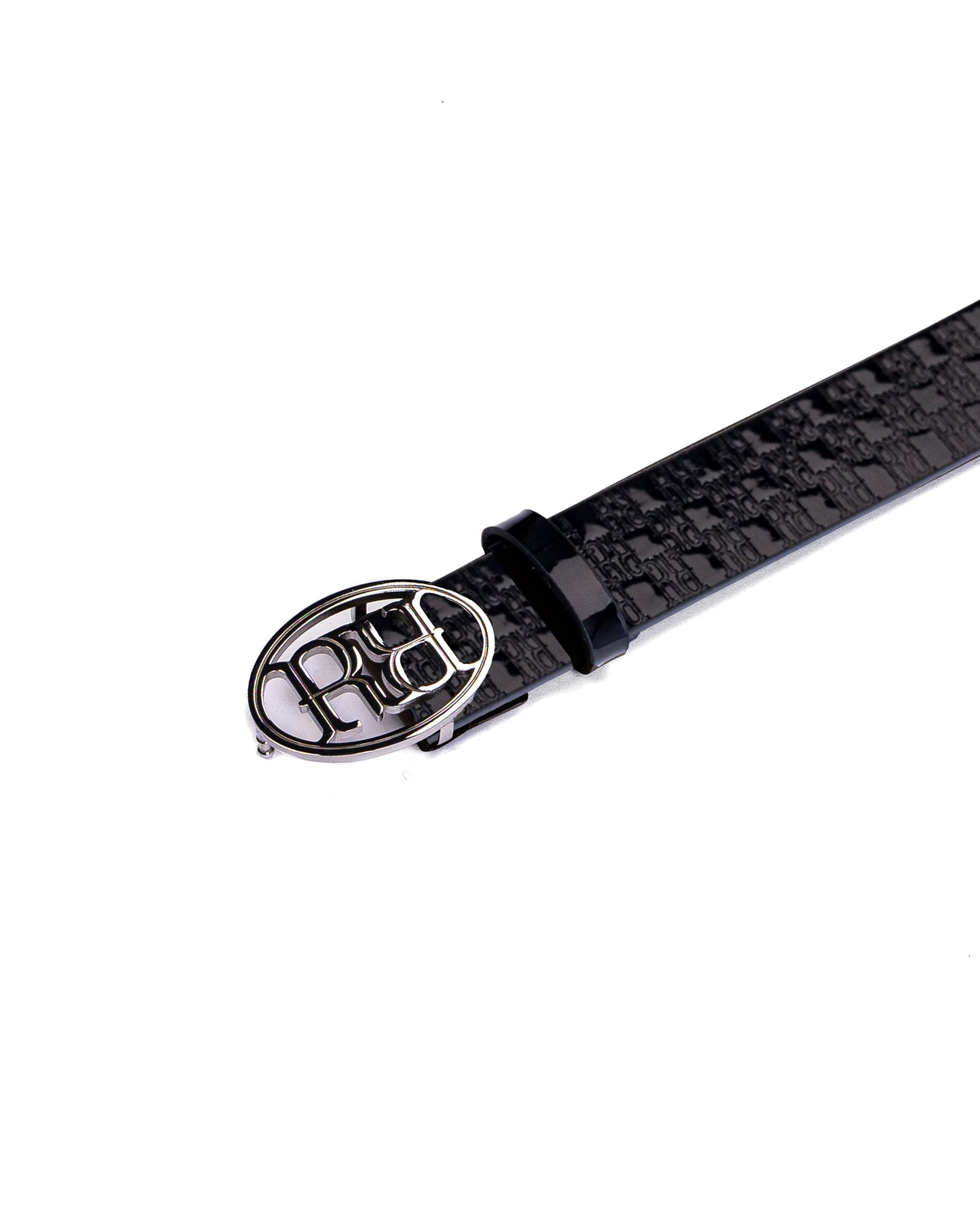 RR Steel Buckle Belt shiny Black